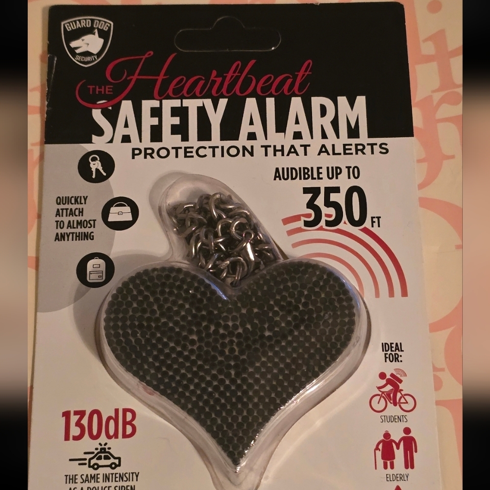 The Heartbeat Safety Heart Alarm Bag Charm/ Keychain NEW
